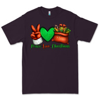 Plum peace love Christmas Santa Claus hand Premium Tee - Jasminsmagicworld
