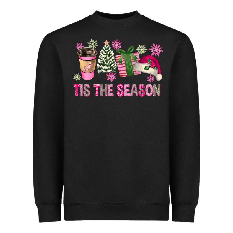 Pink Christmas Tis The Season Heavyweight Sweatshirt by FaDigitalArtStudio | Teevron