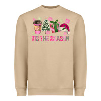 Mushroom Pink Christmas Tis The Season Heavyweight Sweatshirt - FaDigitalArtStudio