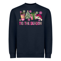 Navy Pink Christmas Tis The Season Heavyweight Sweatshirt - FaDigitalArtStudio