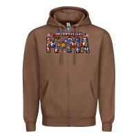 Chestnut American mama Zipper Hoodie - CowhideDigitalArt