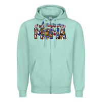 Seafoam American mama Zipper Hoodie - CowhideDigitalArt