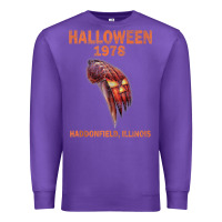 Purple Halloween 1978 Holiday Spooky Myers Pumpkin Haddonfield Premium Sweatshirt - minhPixels