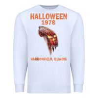 White Halloween 1978 Holiday Spooky Myers Pumpkin Haddonfield Premium Sweatshirt - minhPixels