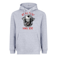 Heather Grey It Movie Pennywise We All Float Down Here Heavyweight Hoodie - minhPixels