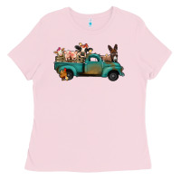 Bubblegum Pink farm animals truck Ladies Tee - Jasminsmagicworld