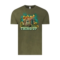 Vintage Olive Back that thing up Vintage Tee - HowdyJamesFarm