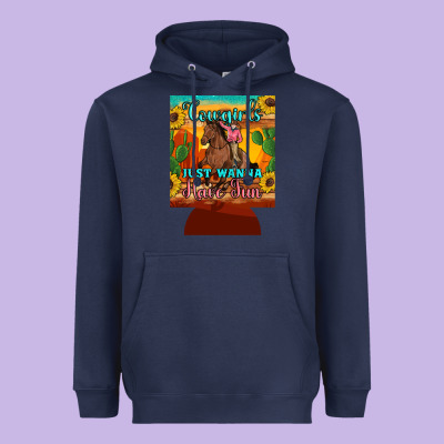 Cowgirls Just Wanna Have Fun 12 Oz Can Cooler (regular) Heavyweight Hoodie Designed By Artiststas