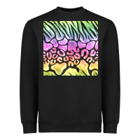 Black neon rainbow safari seamless pattern Heavyweight Sweatshirt - BundleAndBundleShop