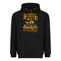 Black Kids Atv Outfit 4 Wheeler Mudding Gift- Boys Four Wheeler Heavyweight Hoodie - minhPixels
