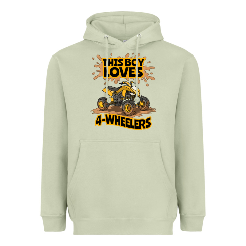 Kids Atv Outfit 4 Wheeler Mudding Gift- Boys Four Wheeler Heavyweight Hoodie by minhPixels | Teevron