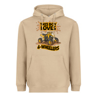 Mushroom Kids Atv Outfit 4 Wheeler Mudding Gift- Boys Four Wheeler Heavyweight Hoodie - minhPixels