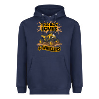 Navy Kids Atv Outfit 4 Wheeler Mudding Gift- Boys Four Wheeler Heavyweight Hoodie - minhPixels