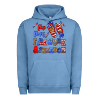 Pigment Pebble Blue flip flops fireworks and freedom Urban Hoodie - AdoDesignShop