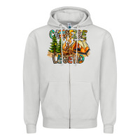 Dove Grey Campfire Legend Zipper Hoodie - CowhideDigitalArt