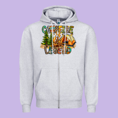 Campfire Legend Zipper Hoodie Designed By Cowhidedigitalart