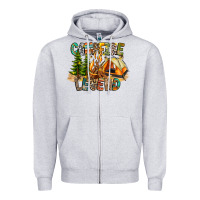 Heather Grey Campfire Legend Zipper Hoodie - CowhideDigitalArt
