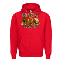 Red Campfire Legend Zipper Hoodie - CowhideDigitalArt