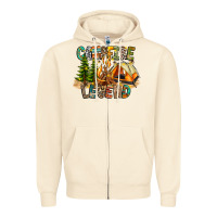 Sandshell Campfire Legend Zipper Hoodie - CowhideDigitalArt