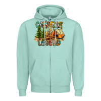 Seafoam Campfire Legend Zipper Hoodie - CowhideDigitalArt