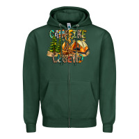 Sports Green Campfire Legend Zipper Hoodie - CowhideDigitalArt