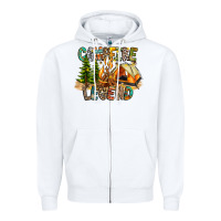 White Campfire Legend Zipper Hoodie - CowhideDigitalArt