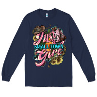 Navy Just a small town girl Long Sleeve Tee - HowdyJamesFarm