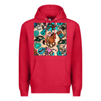 Cardinal western cowgirl seamless pattern Premium Hoodie - BundleAndBundleShop