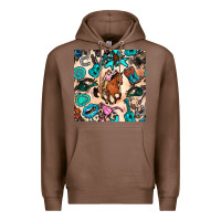 Chestnut western cowgirl seamless pattern Premium Hoodie - BundleAndBundleShop