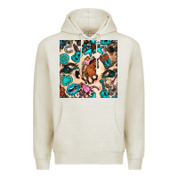 Oatmeal Heather western cowgirl seamless pattern Premium Hoodie - BundleAndBundleShop