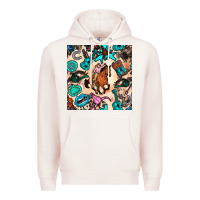 Pale Pink western cowgirl seamless pattern Premium Hoodie - BundleAndBundleShop