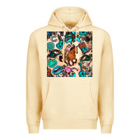 Pina Colada western cowgirl seamless pattern Premium Hoodie - BundleAndBundleShop
