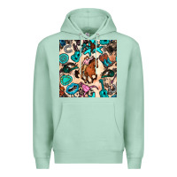 Seafoam western cowgirl seamless pattern Premium Hoodie - BundleAndBundleShop