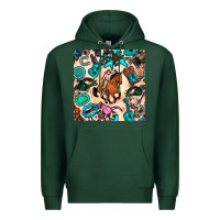 Sports Green western cowgirl seamless pattern Premium Hoodie - BundleAndBundleShop