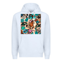 White western cowgirl seamless pattern Premium Hoodie - BundleAndBundleShop