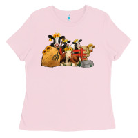 Bubblegum Pink farm animals with sunflower headbands Ladies Tee - Jasminsmagicworld