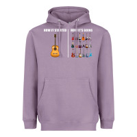 Lavender Guitars How it Started How It's Going Guitar Players Funny Heavyweight Hoodie - minhPixels