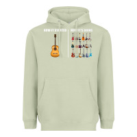 Matcha Guitars How it Started How It's Going Guitar Players Funny Heavyweight Hoodie - minhPixels