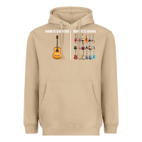 Mushroom Guitars How it Started How It's Going Guitar Players Funny Heavyweight Hoodie - minhPixels
