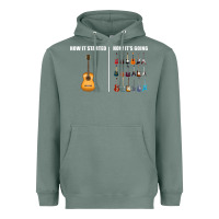 Sage Guitars How it Started How It's Going Guitar Players Funny Heavyweight Hoodie - minhPixels