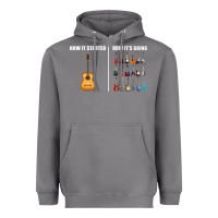 Storm Guitars How it Started How It's Going Guitar Players Funny Heavyweight Hoodie - minhPixels