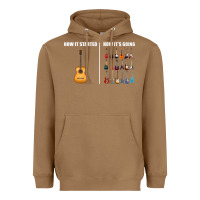 Toasted Coconut Guitars How it Started How It's Going Guitar Players Funny Heavyweight Hoodie - minhPixels