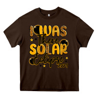Chocolate Brown i was there solar eclipse 2024 Heavy Core Tee - LillyAllenDesigns