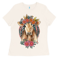 Bone flower cow Ladies Tee - Jasminsmagicworld
