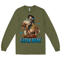 Army Green Little Cowboy Midilli Horse kid boy Long Sleeve Tee - HowdyJamesFarm