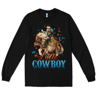 Black Little Cowboy Midilli Horse kid boy Long Sleeve Tee - HowdyJamesFarm