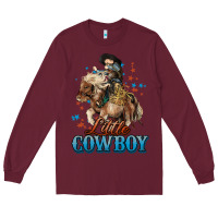Burgundy Little Cowboy Midilli Horse kid boy Long Sleeve Tee - HowdyJamesFarm