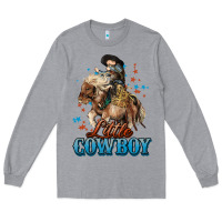 Heather Grey Little Cowboy Midilli Horse kid boy Long Sleeve Tee - HowdyJamesFarm