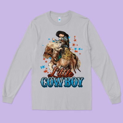 Little Cowboy Midilli Horse Kid Boy Long Sleeve Tee Designed By Howdyjamesfarm