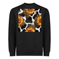 Cowhide Leopard Sunflower Seamless Pattern Heavyweight Sweatshirt | Teevron